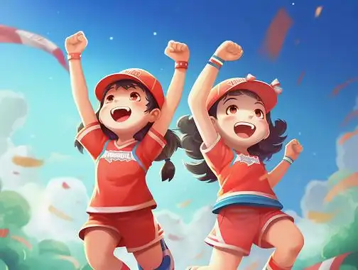 运动会秋季运动会跑步运动冲刺卡通插画