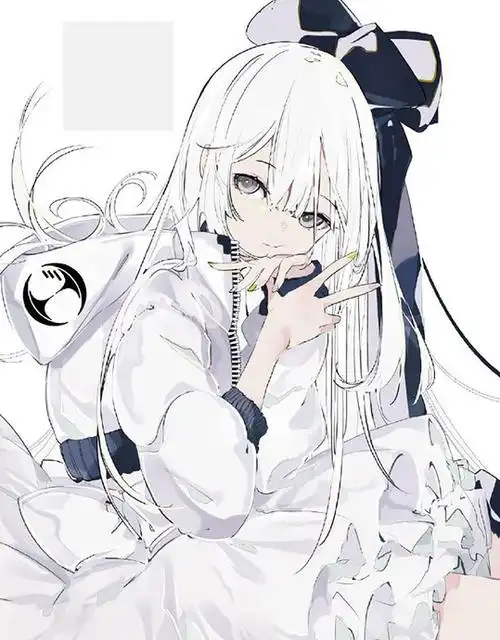 白发美少女插画头像【插画头像女高冷】