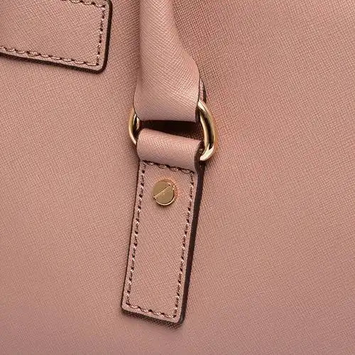 科尔斯 女士皮粉色十字纹牛皮大号手提单肩包 30f4ghms7t dustyrose