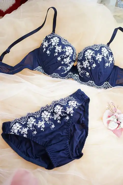 琉璃町包日本日式芙蓉棉布刺绣蕾丝文胸套装文胸套装