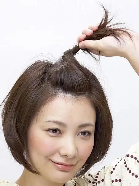 中短发怎么盘发 七夕夜短发盘发发型图片(24)