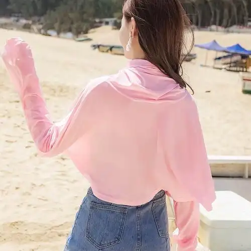 皮肤罩衣抖音透气遮阳全身蒙面防晒衣女短款遮脸长款披风斗篷护颈