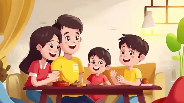 卡通爸爸陪伴孩子玩耍插画图片素材下载_jpg格式_熊猫办公