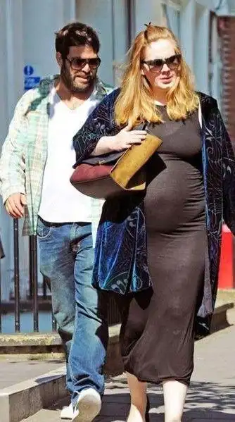 母亲节姚晨首晒大肚照:盘点女明星的大肚照.阿黛尔大肚照