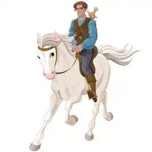 白马王子骑着马照片