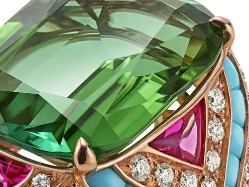 bvlgari宝格丽barocko绿碧玺戒指