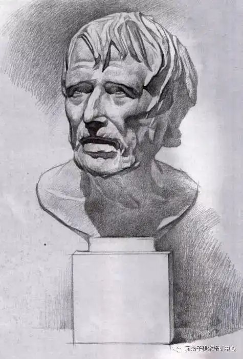 半侧素描石膏像写生步骤_福州新翁子美术培训中心_零二七艺考