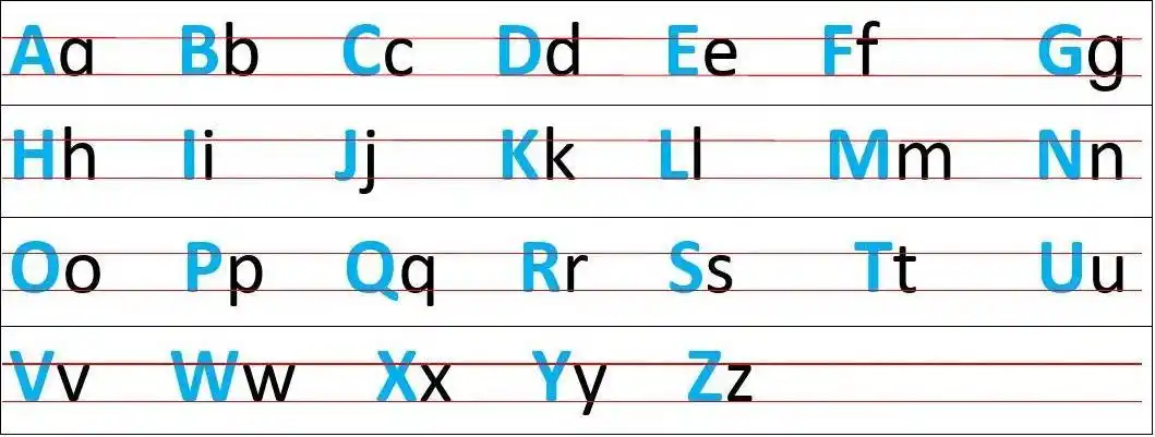 汉语拼音四线格大小写对照表,拼音表