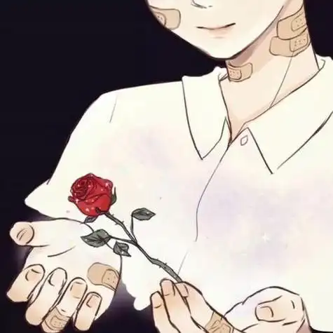 qq动漫头像男生拿玫瑰花 动漫头像图片大全 -【爱个性】