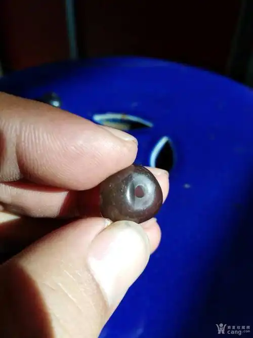 老玛瑙珠子风化纹马蹄纹