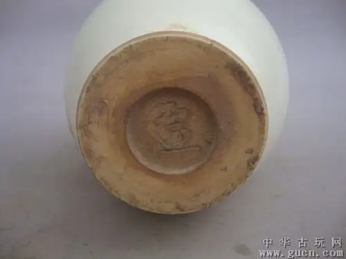 宋定窑.带有泪痕.竹丝刷痕纹.敞口瓶古董古玩古瓷器