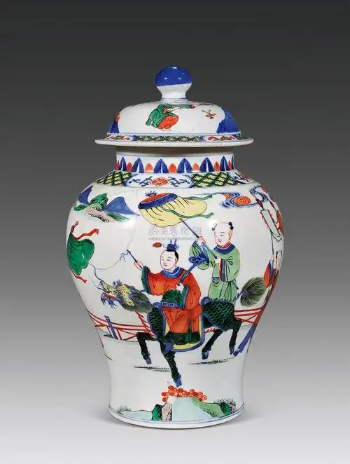 光绪 五彩麒麟送子图将军罐】拍卖品_图片_价格_鉴赏_清代五彩瓷器
