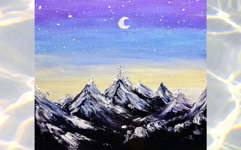 【油画棒】雪山风景画绘画教程