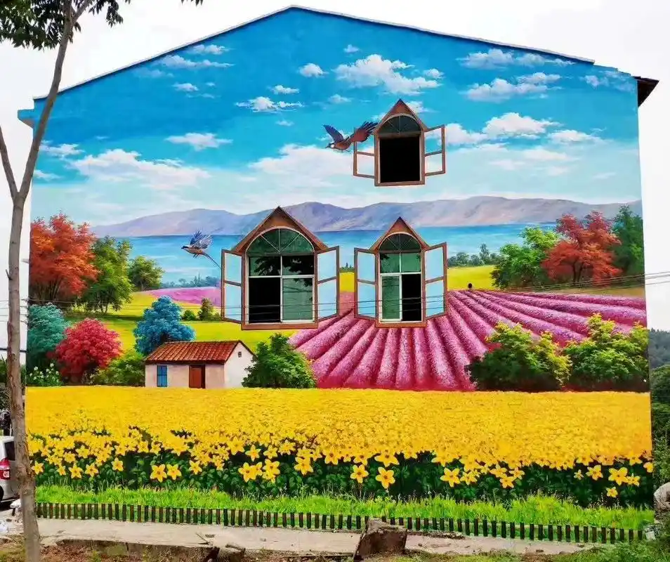 墙绘风景画乡村改造室内外改造