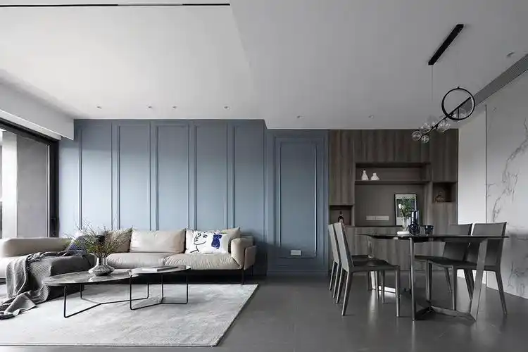 以雾霾蓝为主色调结合起125㎡的精致感与时尚感