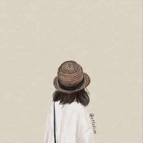 可爱的小女孩背影微信插画头像