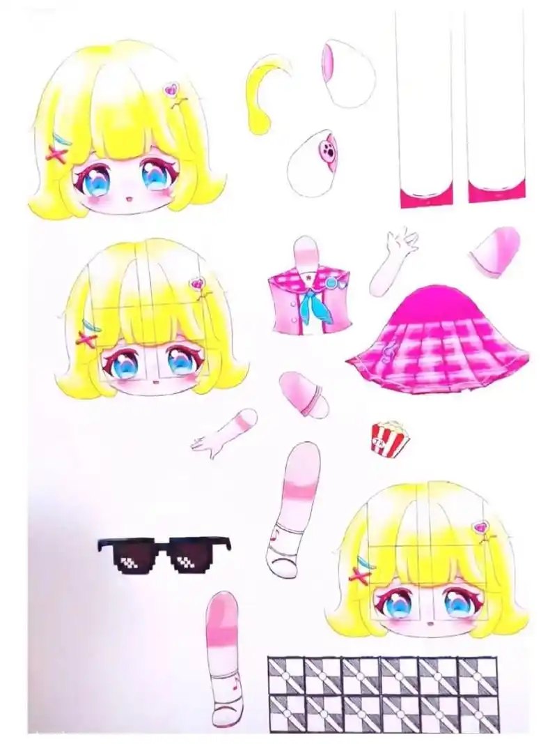 蛋仔派对纸片人图给,么么达 [红色心形r]