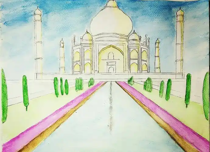 水溶性彩铅 泰姬陵|插画|插画习作|angelinaone - 原创作品 - 站酷