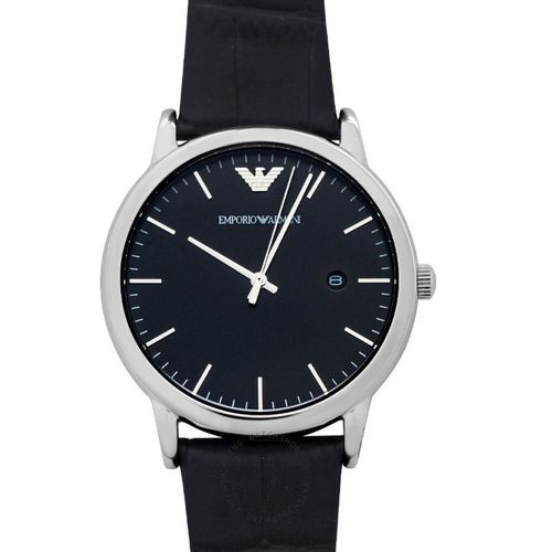 armani阿玛尼手表男士简约超薄黑武士皮带石英男表防水ar2500