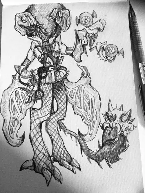 恶魔oc 画了两版-90乐色战斗机90