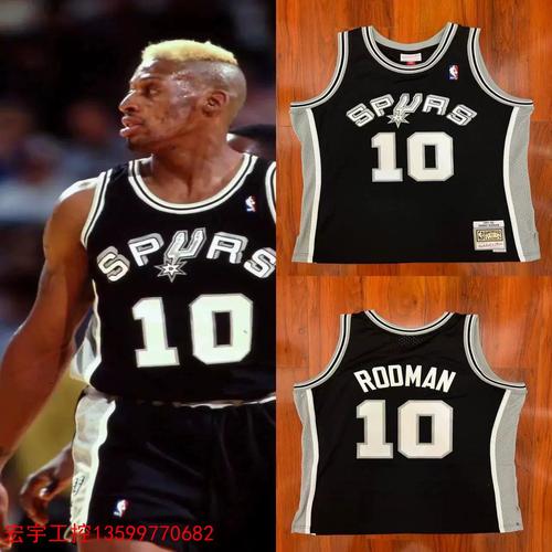 mn 圣安东尼奥马刺 罗德曼 10号经典客场黑 sw球衣-议价