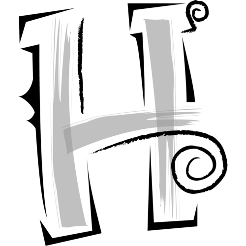 卡通欧式简约花纹英文艺术字母h