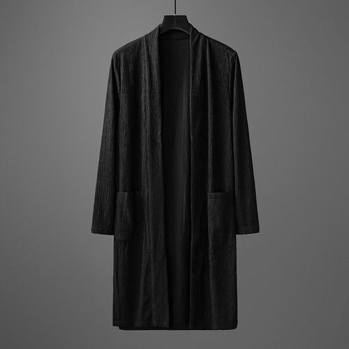 秋季中长款风衣中式禅修服对襟长袍汉服青年男士复古唐装披风外套