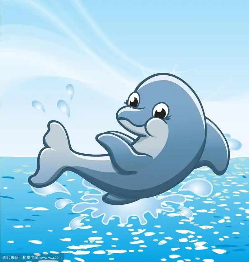 快乐可爱微笑的卡通海豚