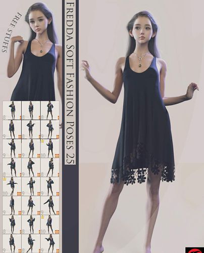 daz姿势模特站姿pose合集适配g8g8.