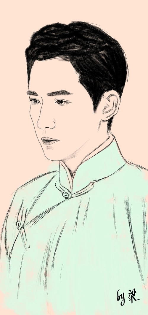 手绘板画的朱一龙