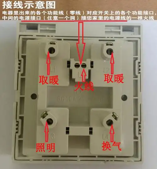 四位翻盖通用美的欧普卫生间防水浴霸浴室专用浴霸专用开关