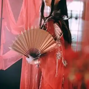 天官赐福 花城金箔扇 衍生 配饰 cosplay道具 银蝶饰品 古风扇子
