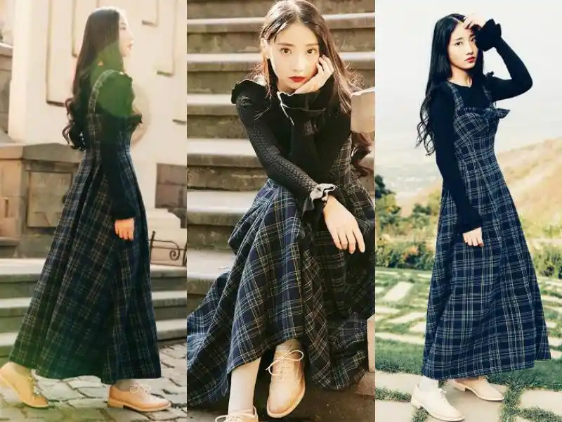 春季格子连衣裙,搭配这几双鞋很百搭好看!