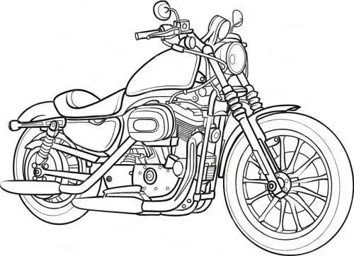 重型机车简笔画