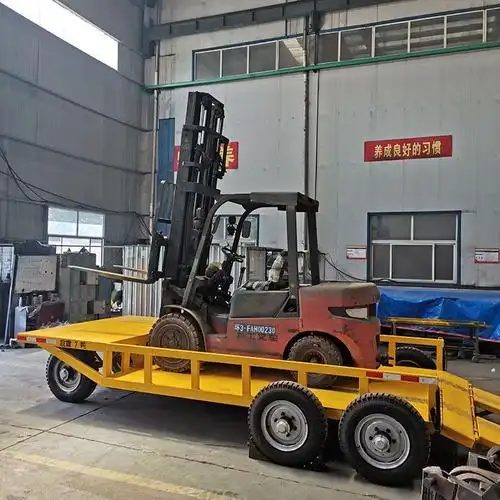 创硕cspc-7设备搬运拖车 全挂平板拖车 叉车挖机中转运输车