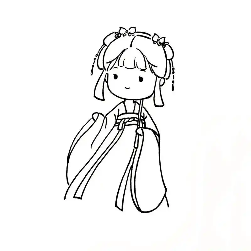 古风简笔画教程|撑伞的汉服少女 好久不见,甚是想念7815 大家想我
