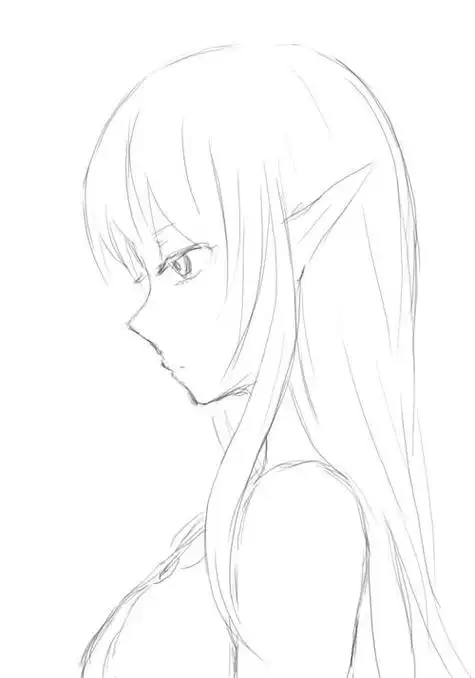 侧面美女头像简笔画 第1页卡通女孩侧脸简笔画 动漫简笔画女生侧脸q版