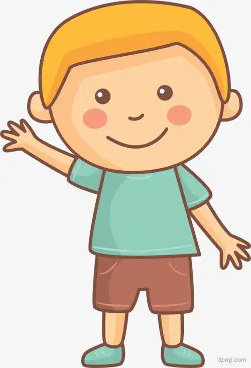 儿童节招手的小男孩png素材透明免抠图片-节日元素-三元素3png.com
