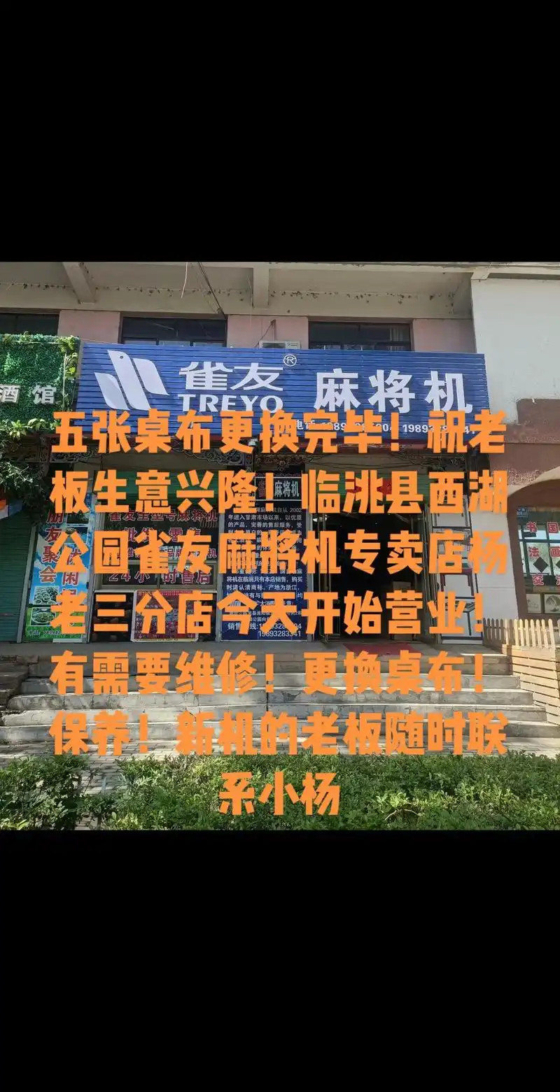 临洮县西湖公园雀友麻将机专卖店杨老三分店主营雀友!上岛!