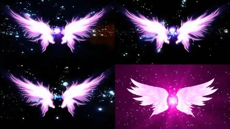 婚礼新娘出场天使之翼led动态背景视频素材