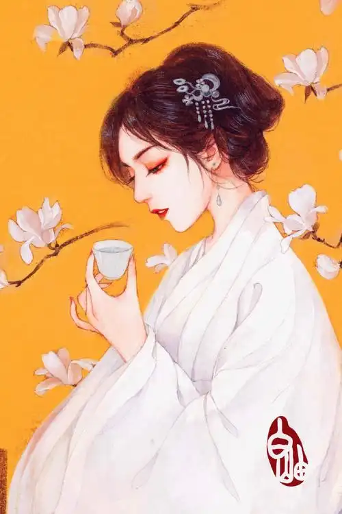 古风手绘美人白岫绘