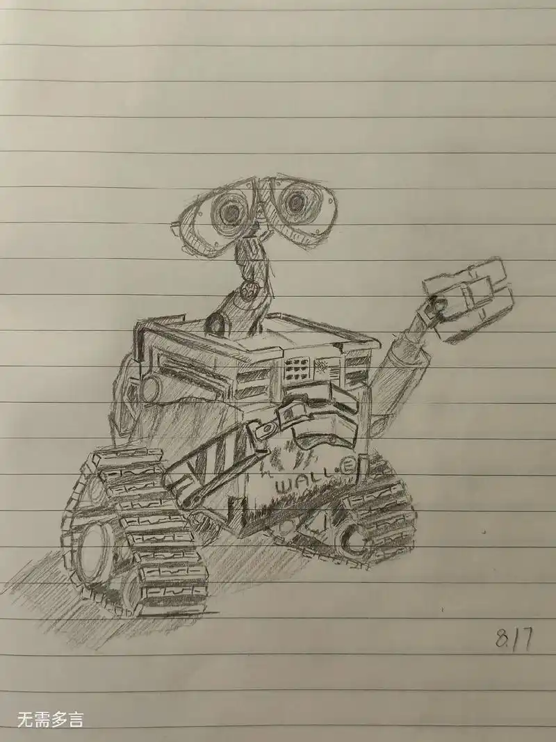 陪伴是最……#画渣日常 #机器人总动员 #瓦力  #临摹 # - 抖音