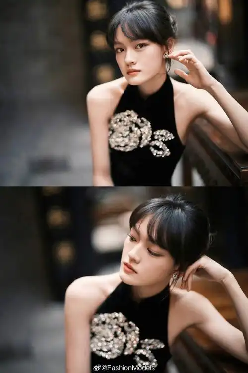 文淇##文淇国风黑裙造型