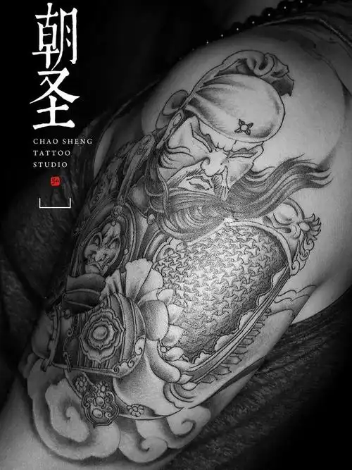 武财神关公_纹身图案手稿图片_弘阳的纹身作品集