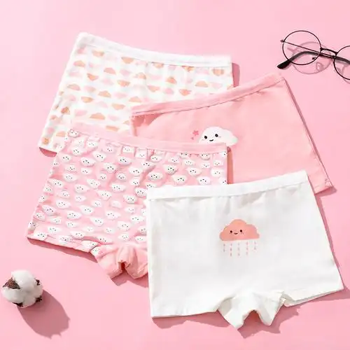 5条儿童女童纯棉平角内裤