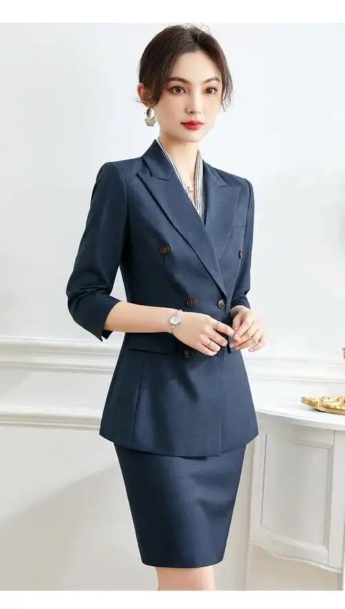 罗蒙轻奢高端女装西装套装女2022年韩版时尚气质职业正装女大学生面试