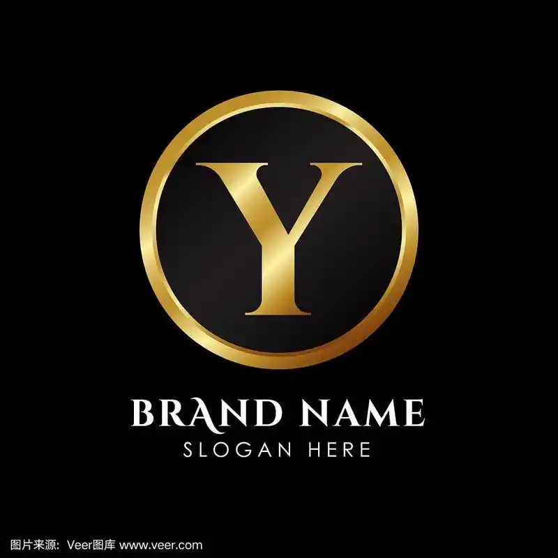 豪华字母y标志模板,金色皇家