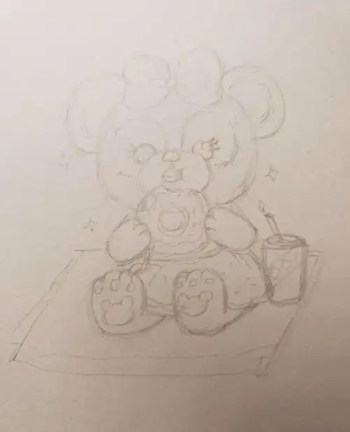 简笔画过程下午茶的雪莉玫