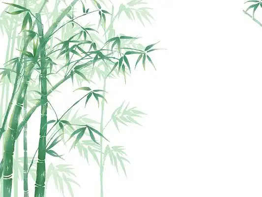 绿色手绘中国风古风水墨风竹子竹竿竹叶元素png素材