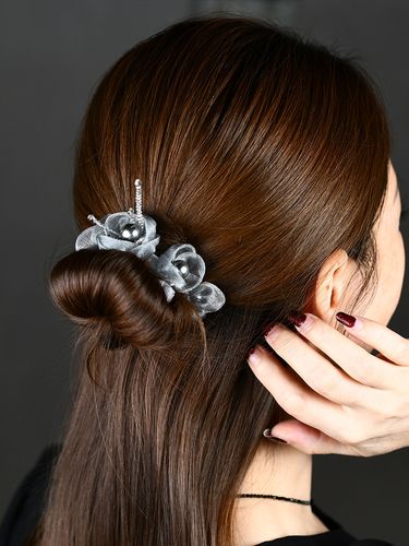 盘发器女头饰韩国懒人花朵蓬松百搭简约盘头发饰
